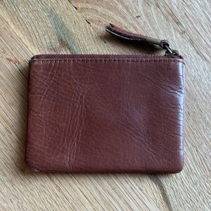 Madewell Brown Leather Zip Pouch